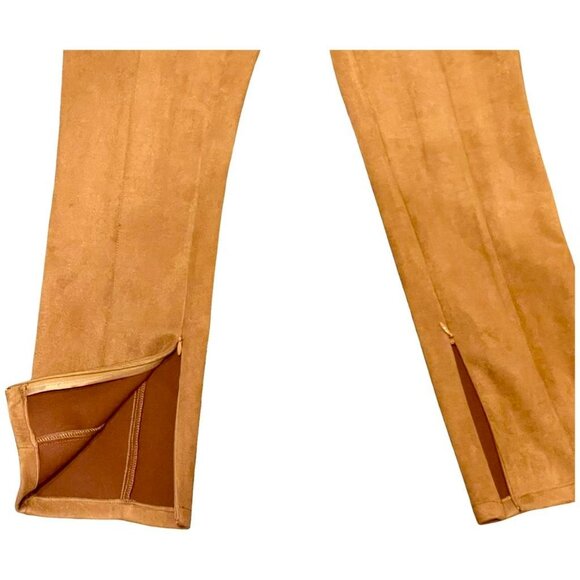 Anthropologie Faux Suede High-Waist Pants in Camel (Size 32) - Picture 5 of 6